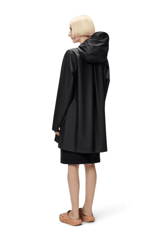 Rains Black A-Line Jacket