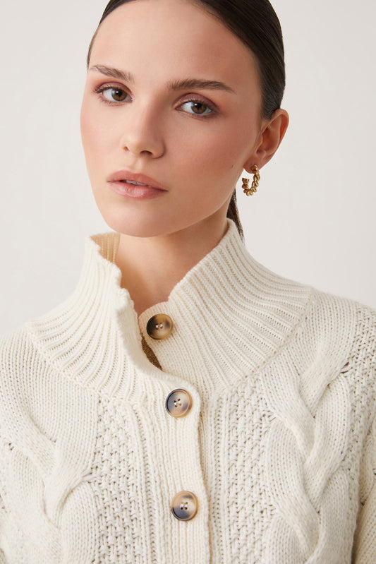 Suncoo White Plagny Cable Sleeveless Knit