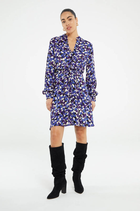 Fabienne Chapot Purple Amour Print Dorian Dress