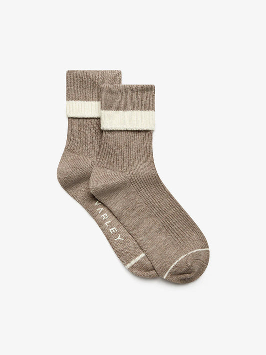 Varley Sand/Egret Kerry Roll Top Socks