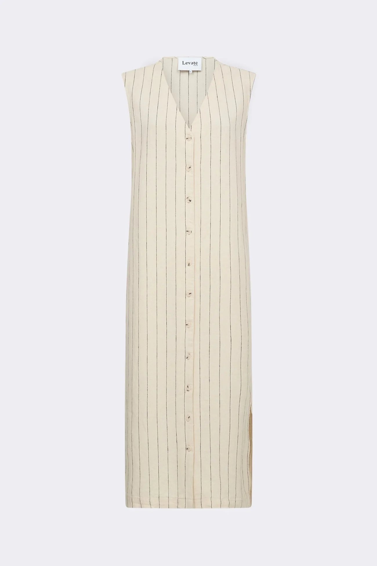 Levete Room Cream Guddi Pinstripe Long Jacket/Dress