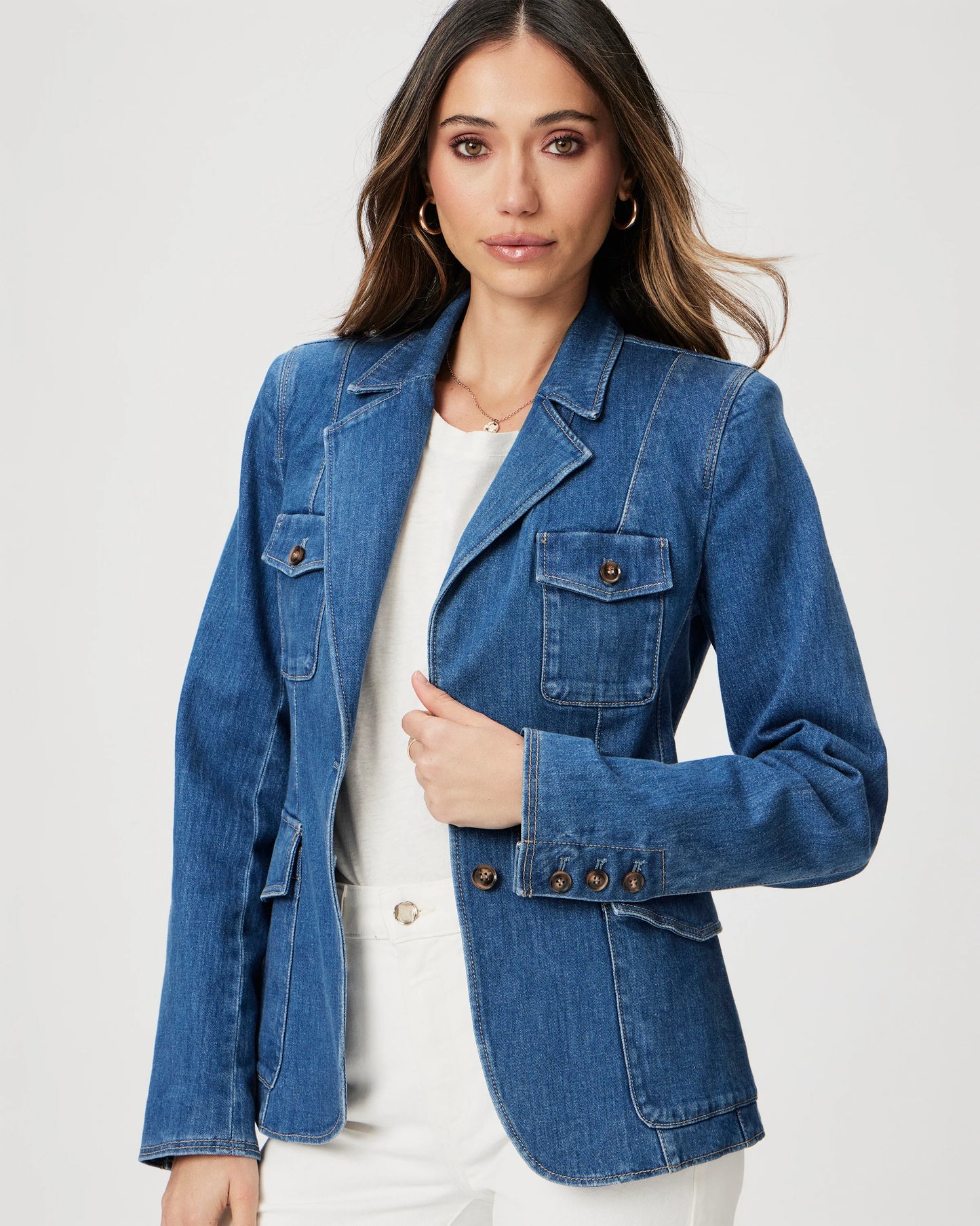 Paige Castillo Blue Romona Denim Blazer