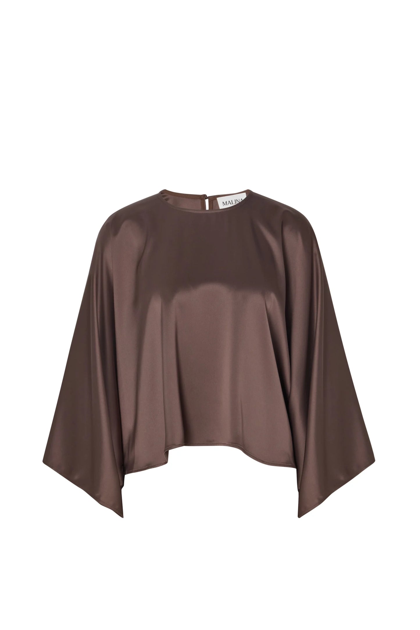 By Malina Chocolate Nami Cape Look Blouse