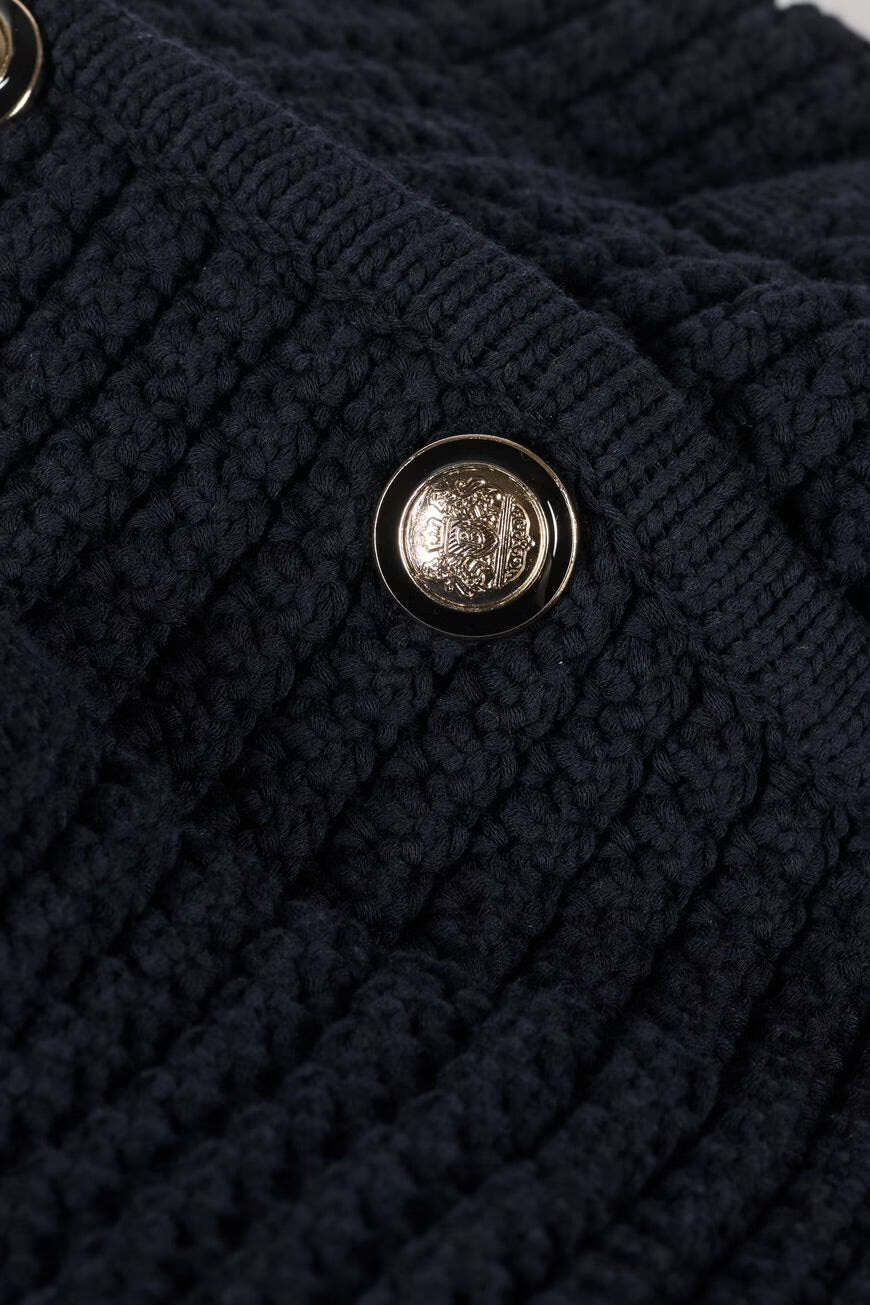 Ba&sh Navy Gaspard Knit Cardigan
