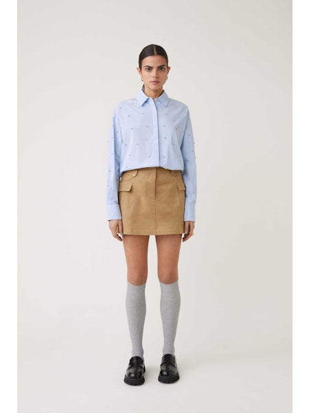 Suncoo Sky Blue Luz Rhinestone Shirt