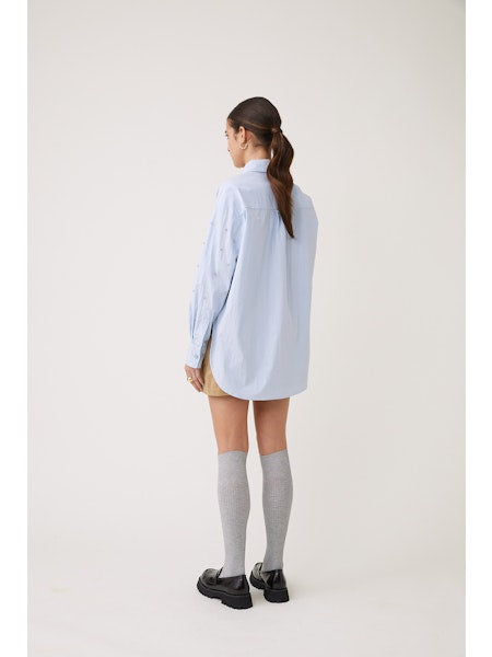 Suncoo Sky Blue Luz Rhinestone Shirt