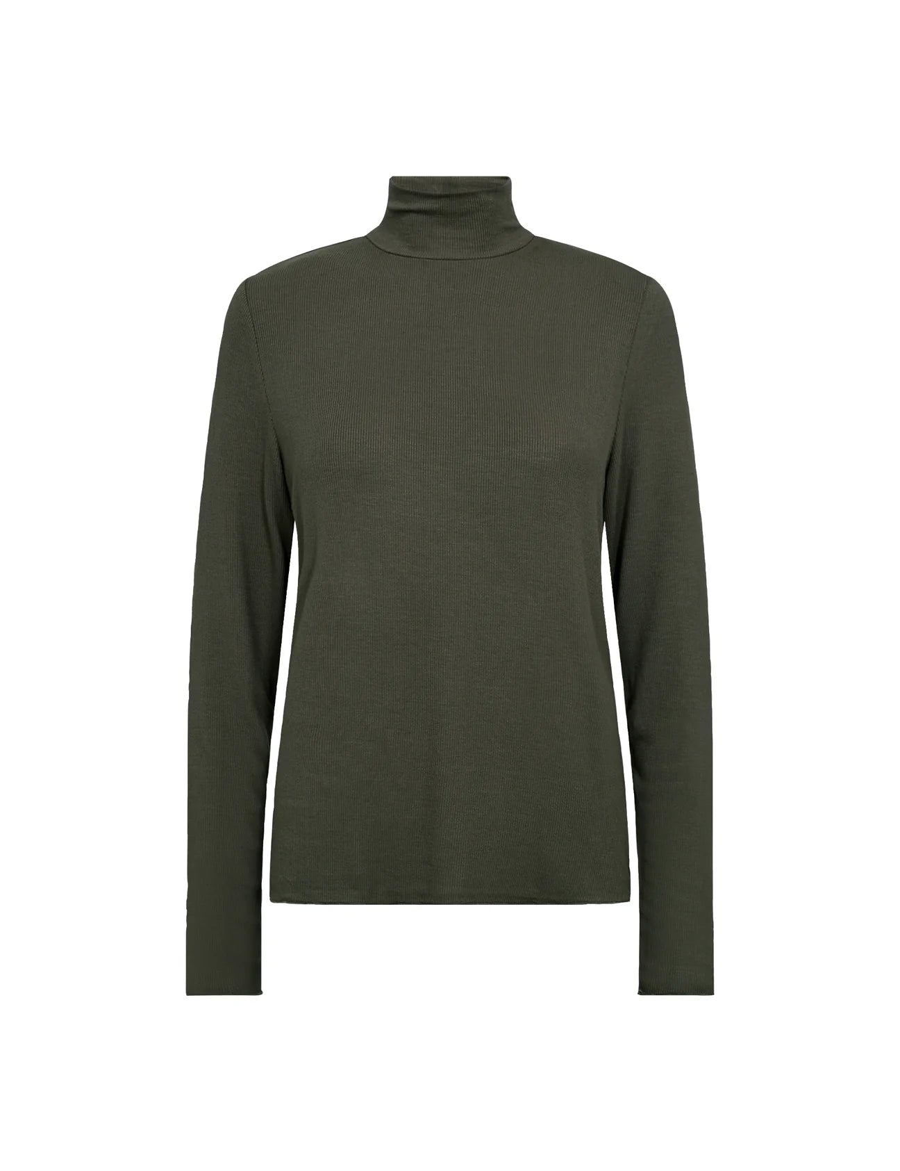 Levete Room Dark Olive Ika 19 Funnel Neck Top