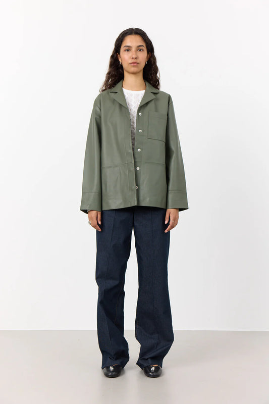 Levete Room Green Globa Leather Shirt