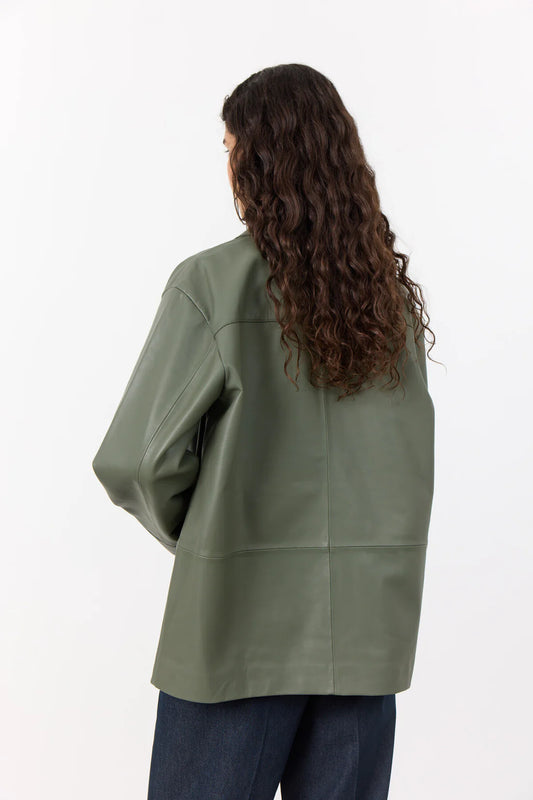Levete Room Green Globa Leather Shirt