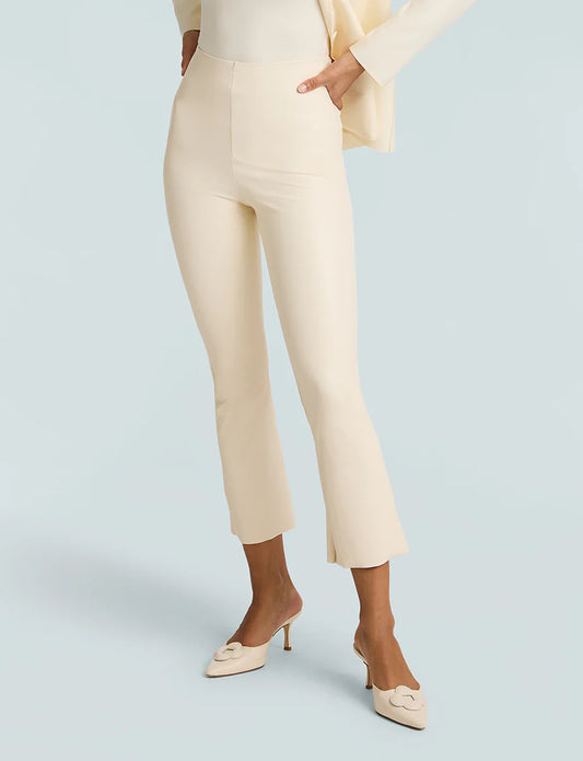 Commando Ivory Faux Leather Cropped Flare