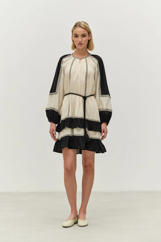 Devotion Twins Black and Ecru Emphasis Dress