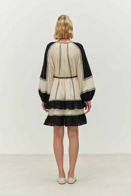 Devotion Twins Black and Ecru Emphasis Dress