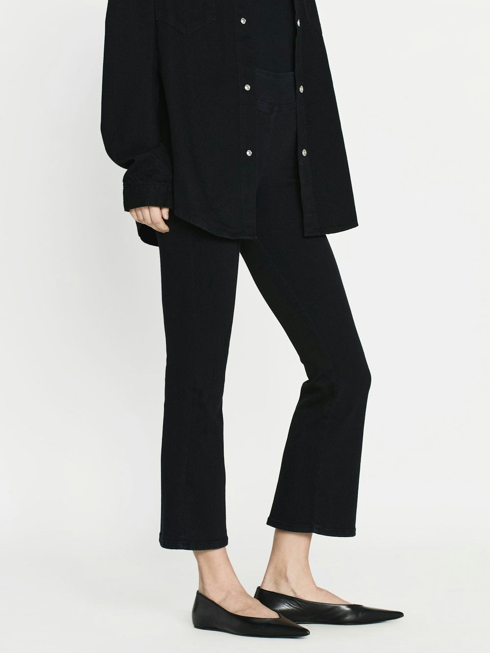 Frame Jetset Crop Mini Bootcut- Sheen Noir