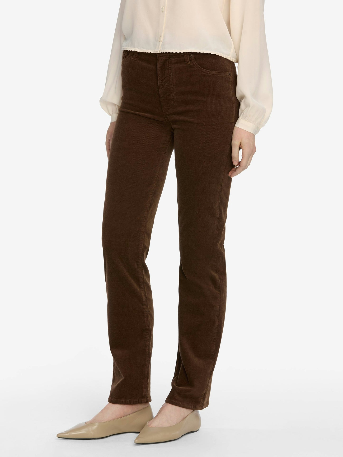 Frame Le Sleek Straight Corduroy - Bitter Chocolate