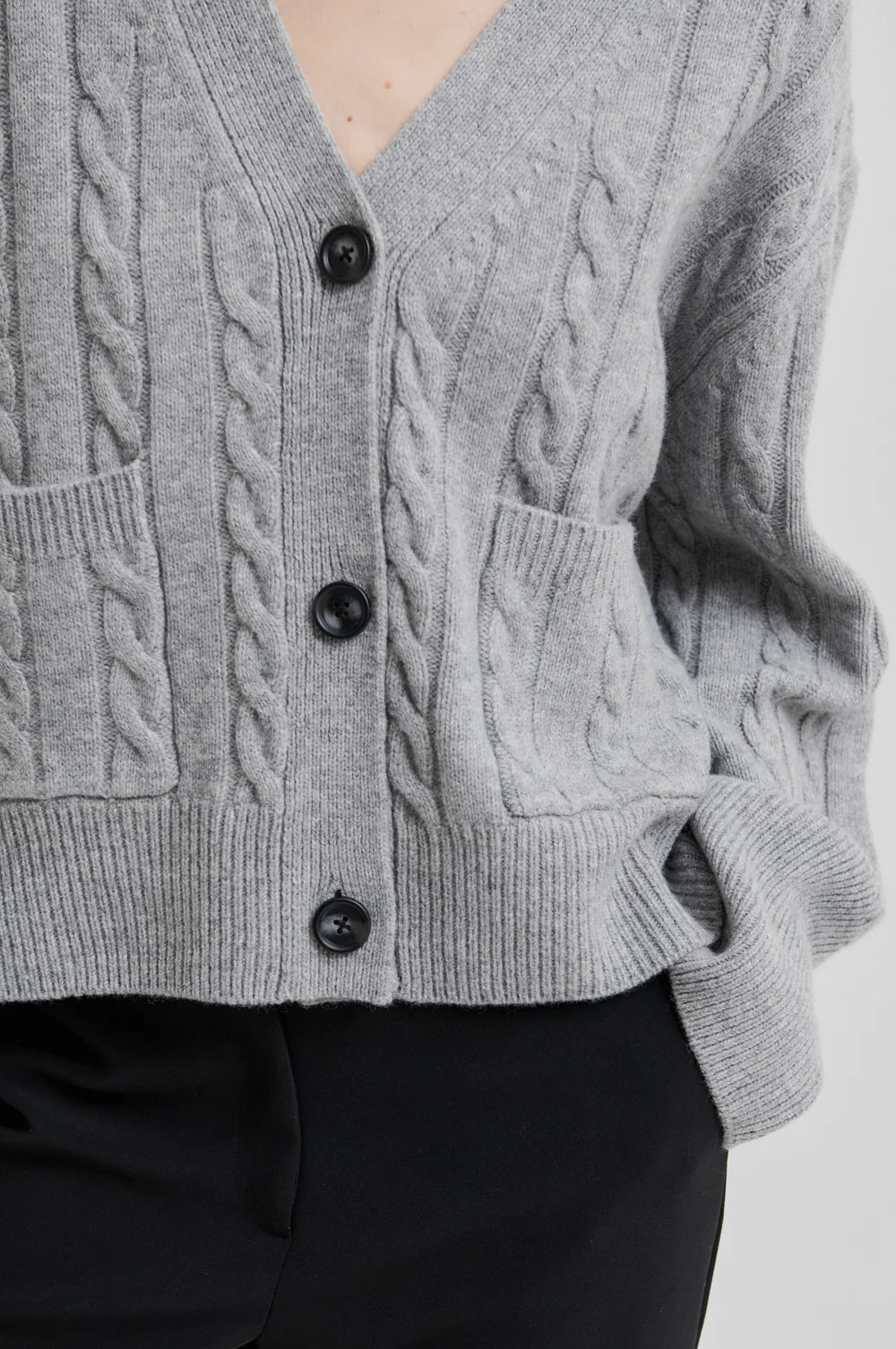 Second Female Grey Alphine Cable Cardigan