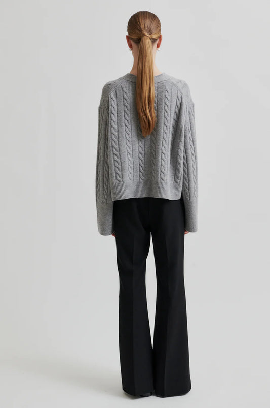 Second Female Grey Alphine Cable Cardigan