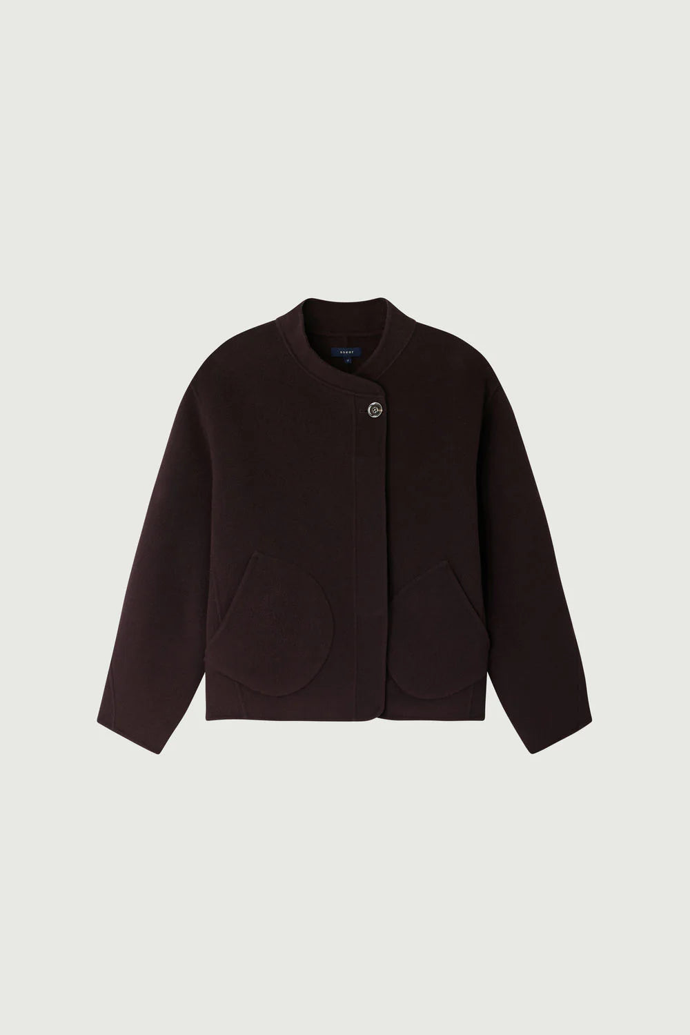 Soeur Eggplant Windsor Double Face Wool Jacket