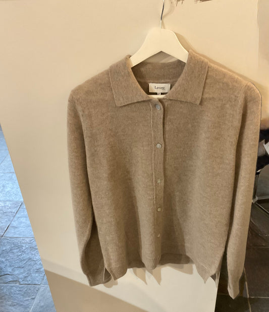Levete Room Dark Sand Eloise 12 Cashmere Cardigan