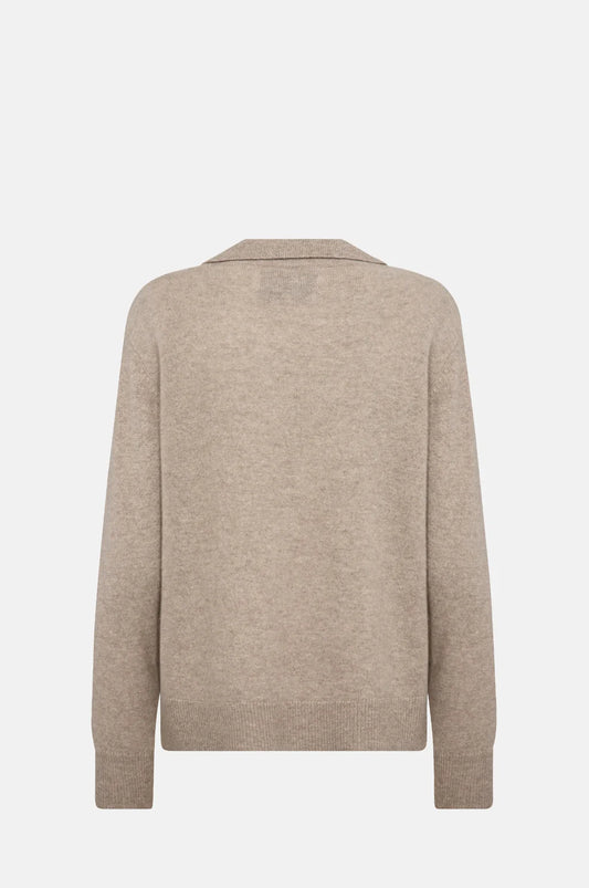Levete Room Dark Sand Eloise 5 V Collar Cashmere Knit