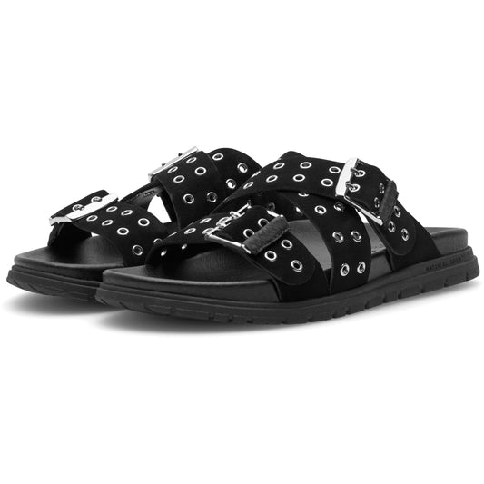 Shoe The Bear Black Tilde Suede Sandals