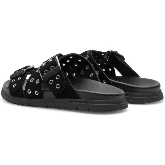 Shoe The Bear Black Tilde Suede Sandals