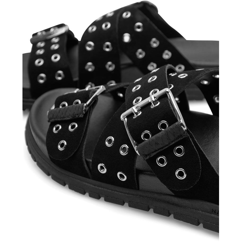Shoe The Bear Black Tilde Suede Sandals