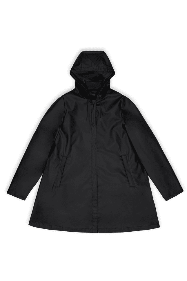 Rains Black A-Line Jacket