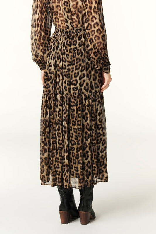 Ba&sh Beige Fley Leopard Skirt
