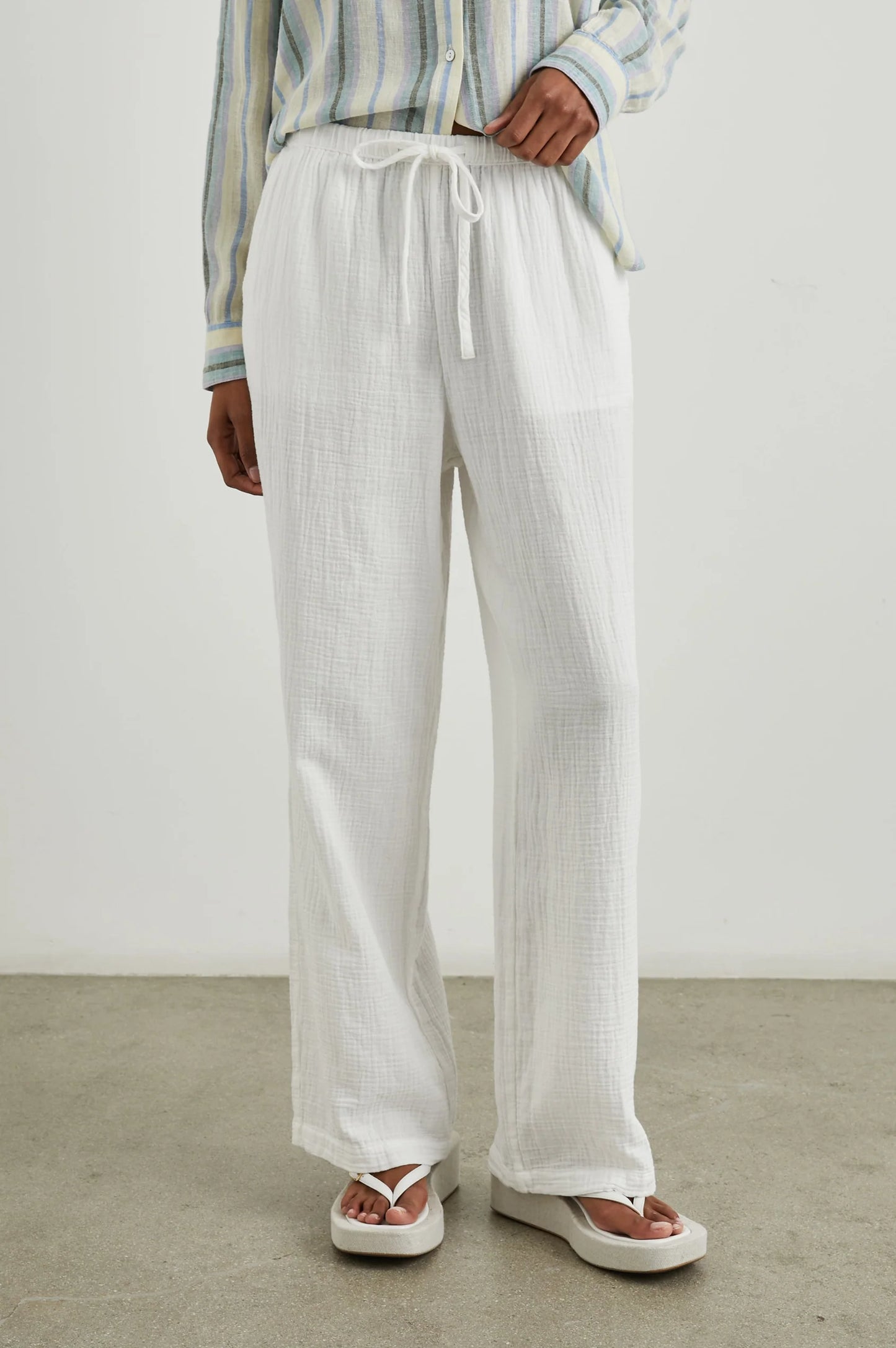 Rails White Emmie Linen Trousers