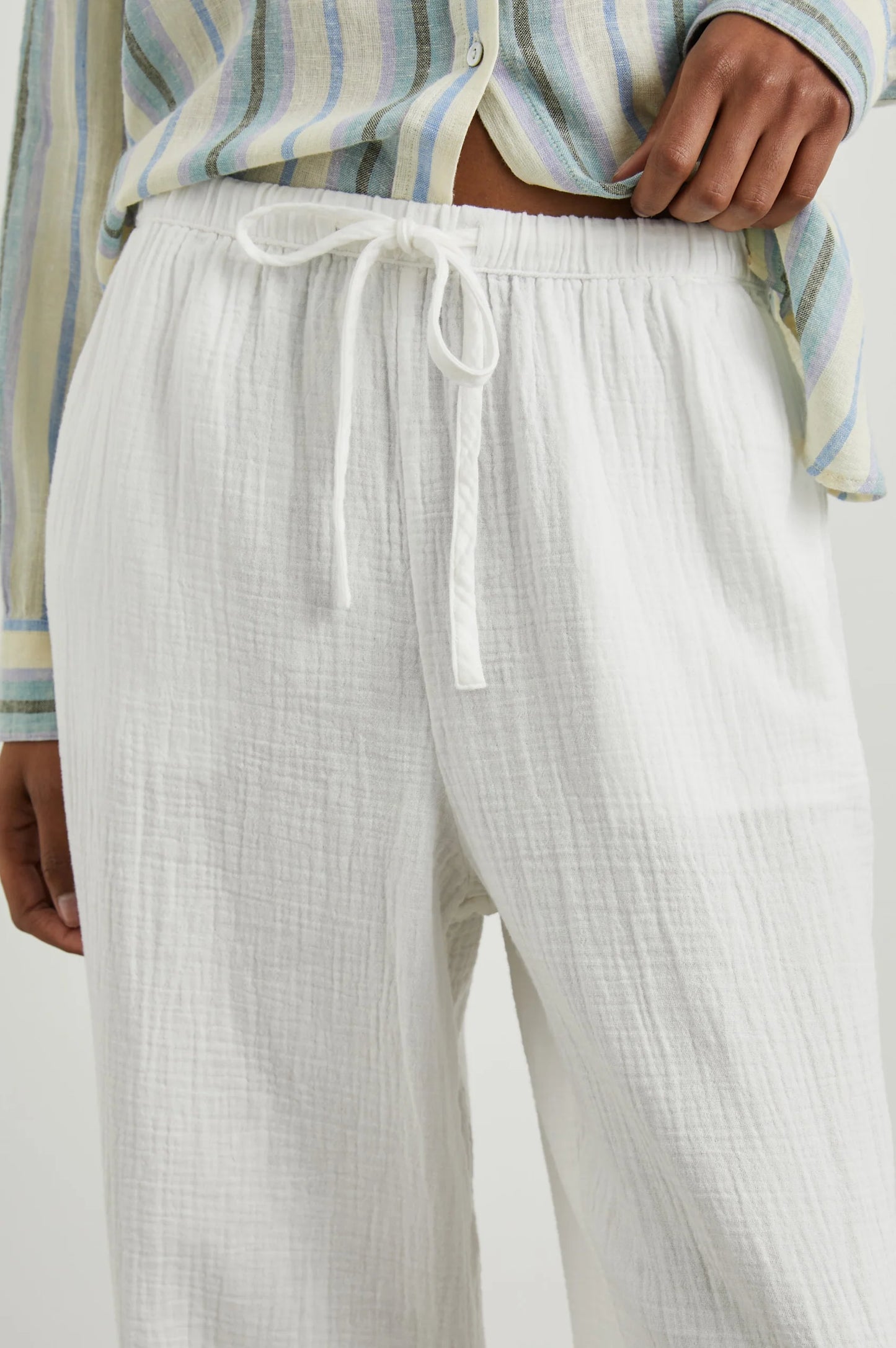 Rails White Emmie Linen Trousers