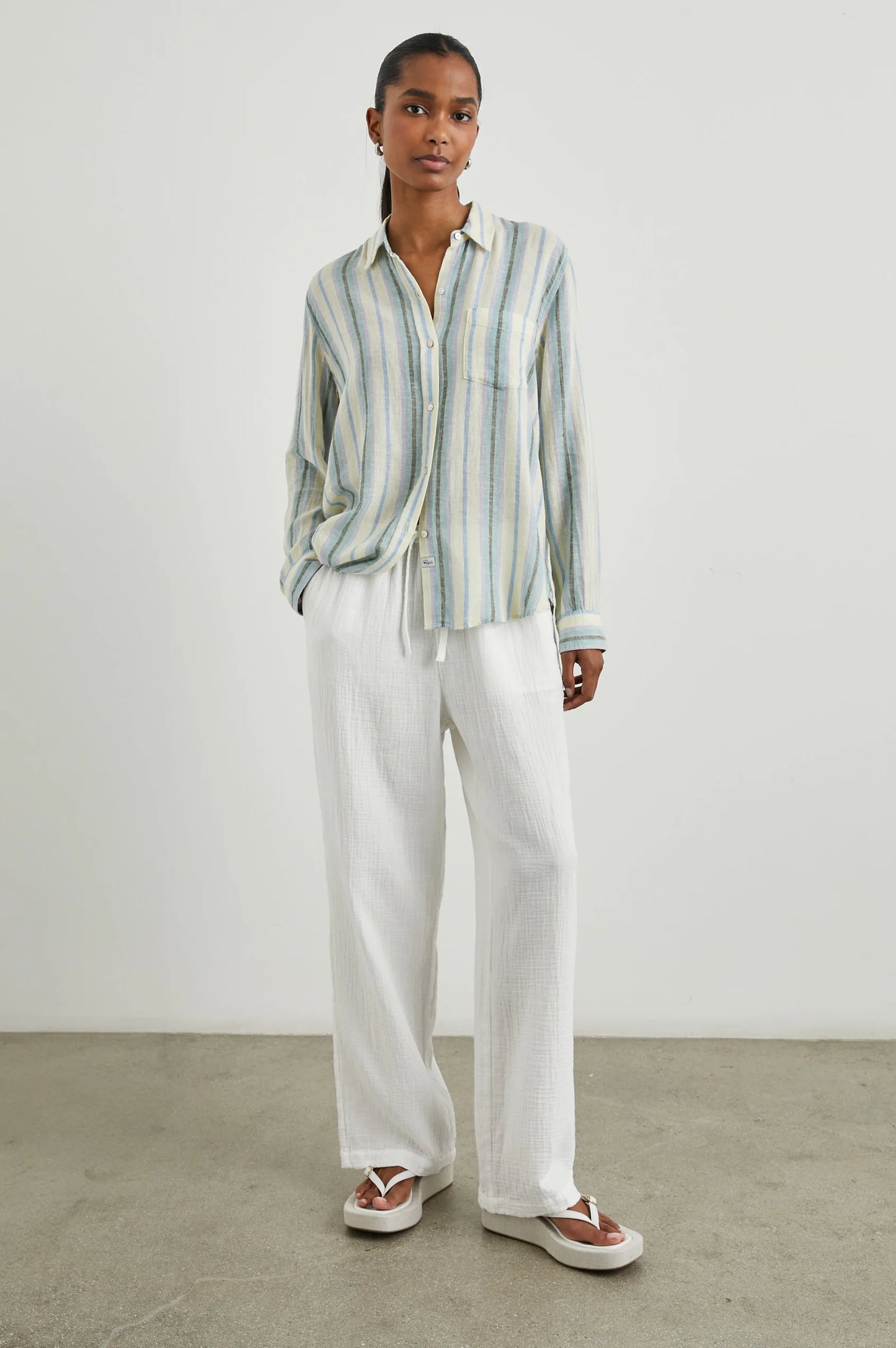 Rails White Emmie Linen Trousers