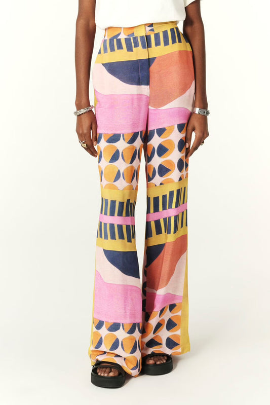 Ba&sh Pink Print Mallory Trousers