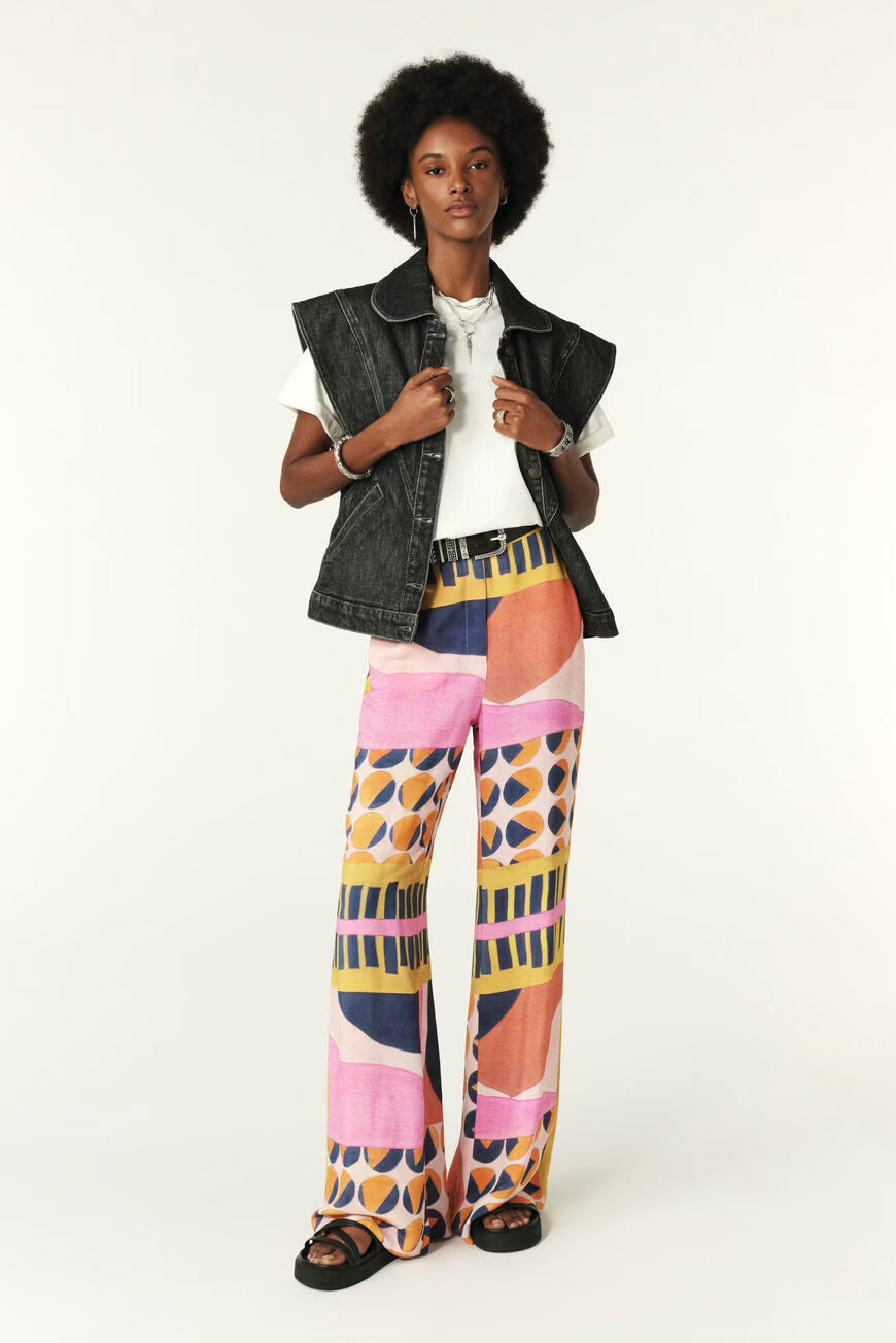 Ba&sh Pink Print Mallory Trousers