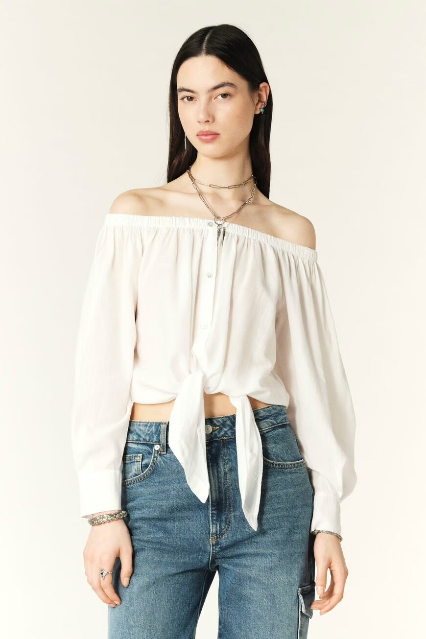 Ba&sh White Talena Off Shoulder Blouse