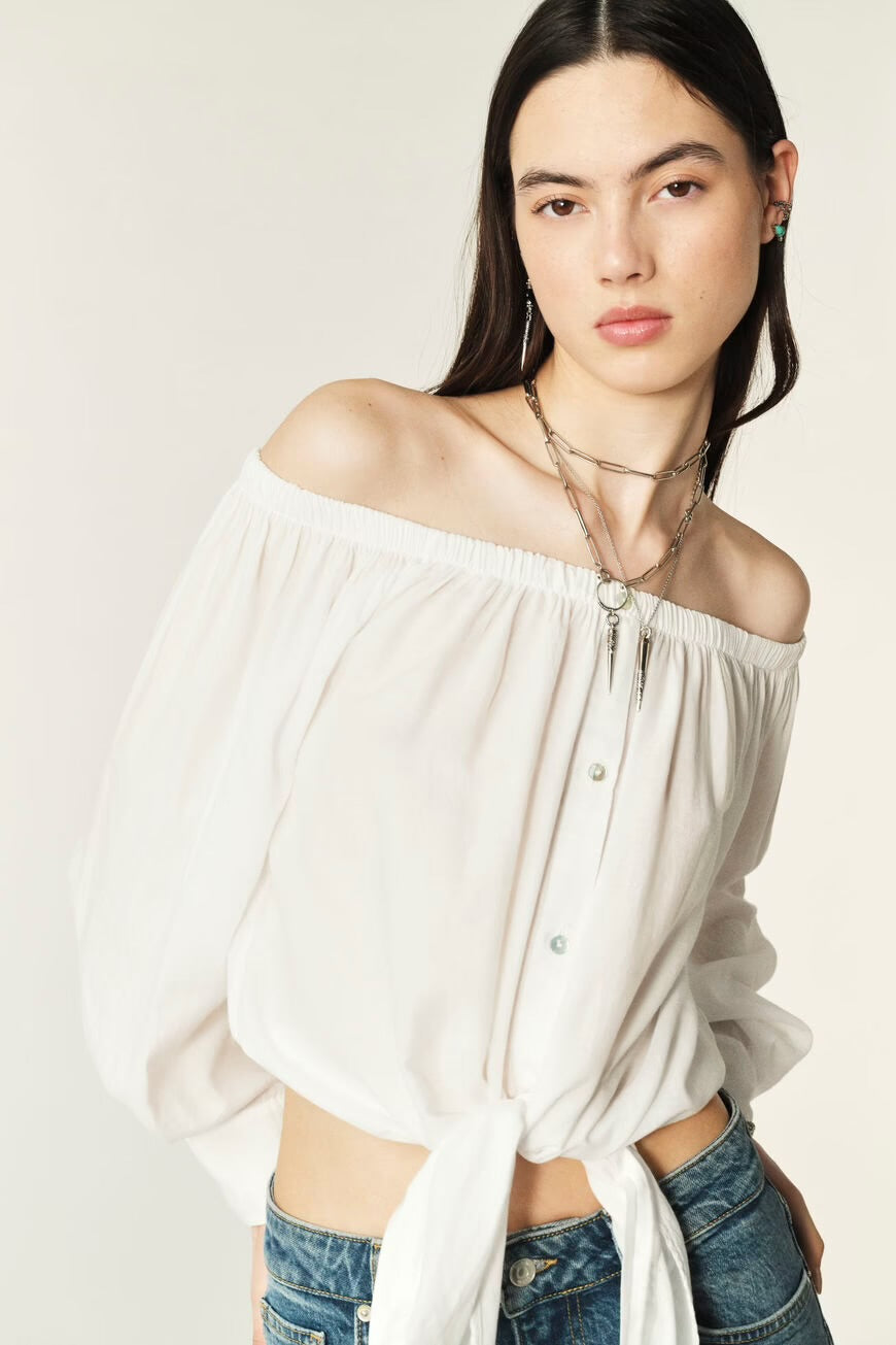 Ba&sh White Talena Off Shoulder Blouse