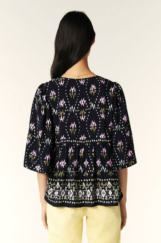 Ba&sh Blue Narry Print Blouse