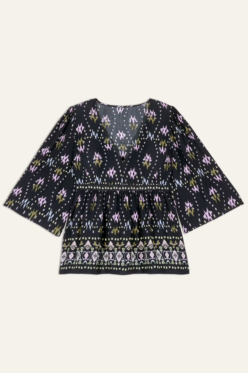 Ba&sh Blue Narry Print Blouse