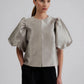 By Malina Steel Grey Cleo Blouse