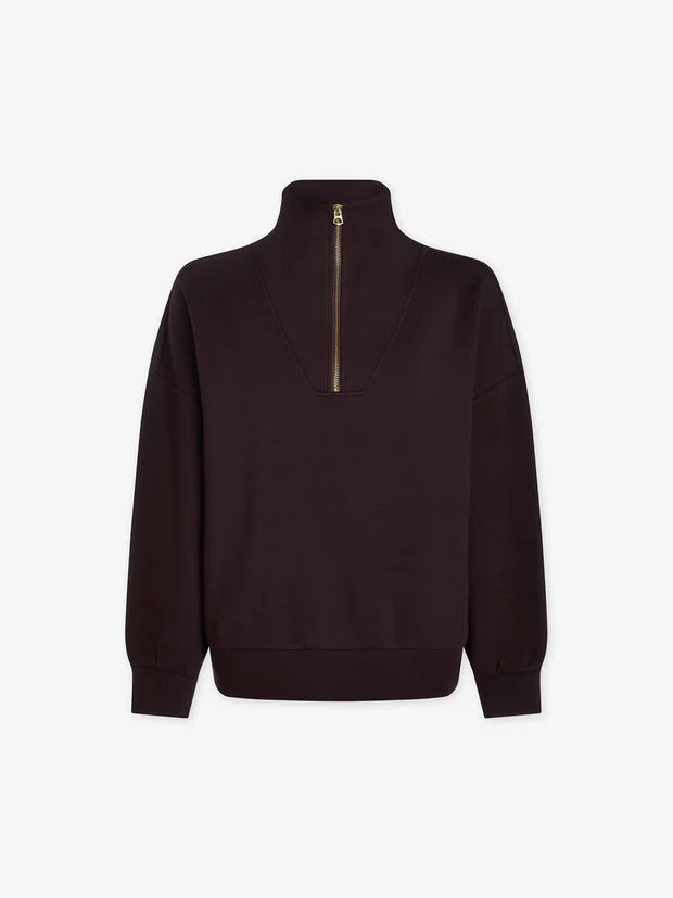 Varley Coffee Bean Hawley Half Zip Sweatshirt