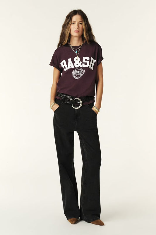 Ba&sh Bordeaux Ioni Varsity T-Shirt