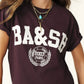 Ba&sh Bordeaux Ioni Varsity T-Shirt