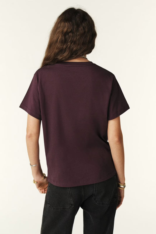 Ba&sh Bordeaux Ioni Varsity T-Shirt