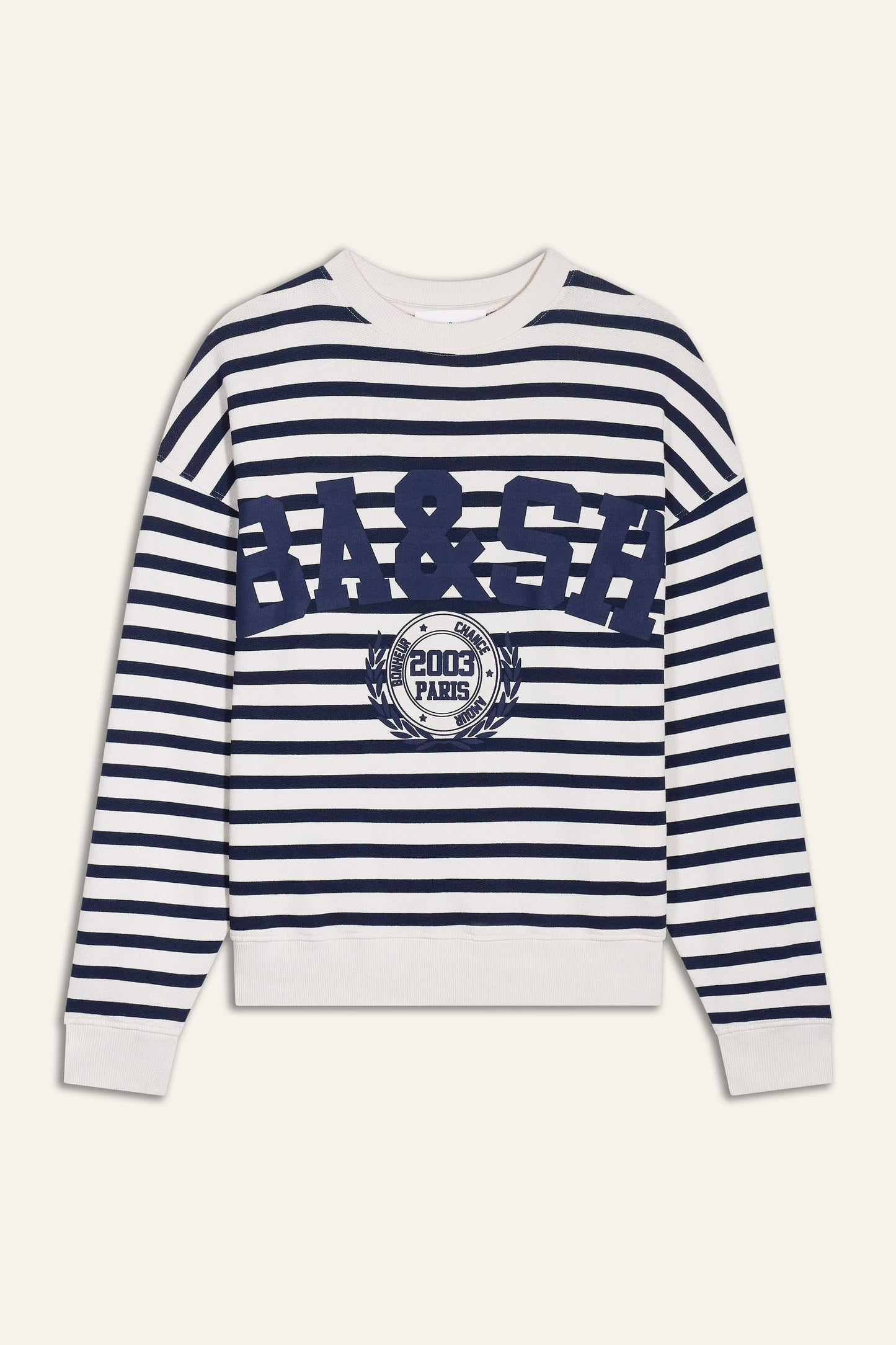 Ba&sh Navy Benjamin Striped Sweatshirt