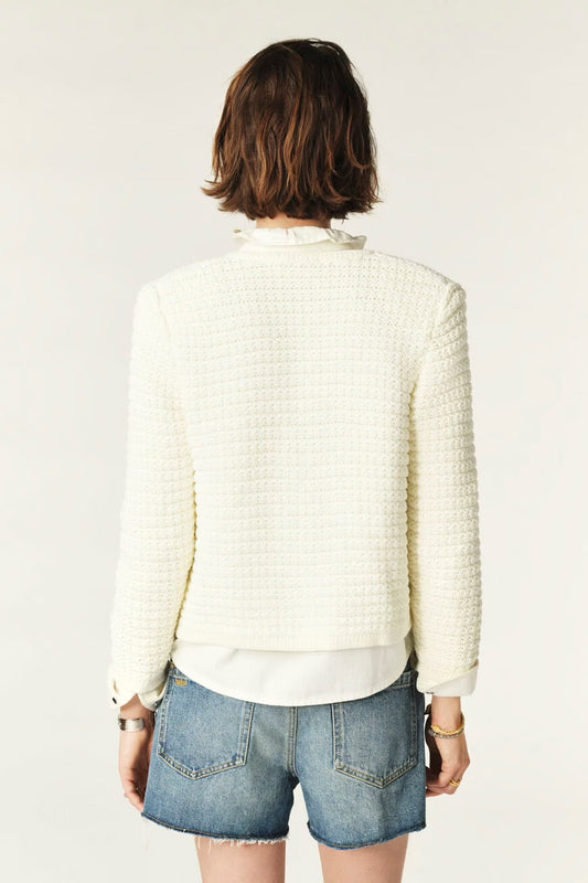 Ba&sh Ecru Gaspard Knit Cardigan