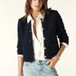 Ba&sh Navy Gaspard Knit Cardigan