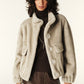 Ba&sh Grey Paros Faux Fur Jacket