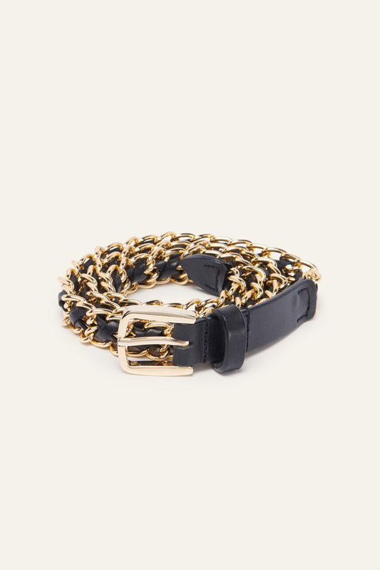 Ba&sh Gold Brooke Leather Belt