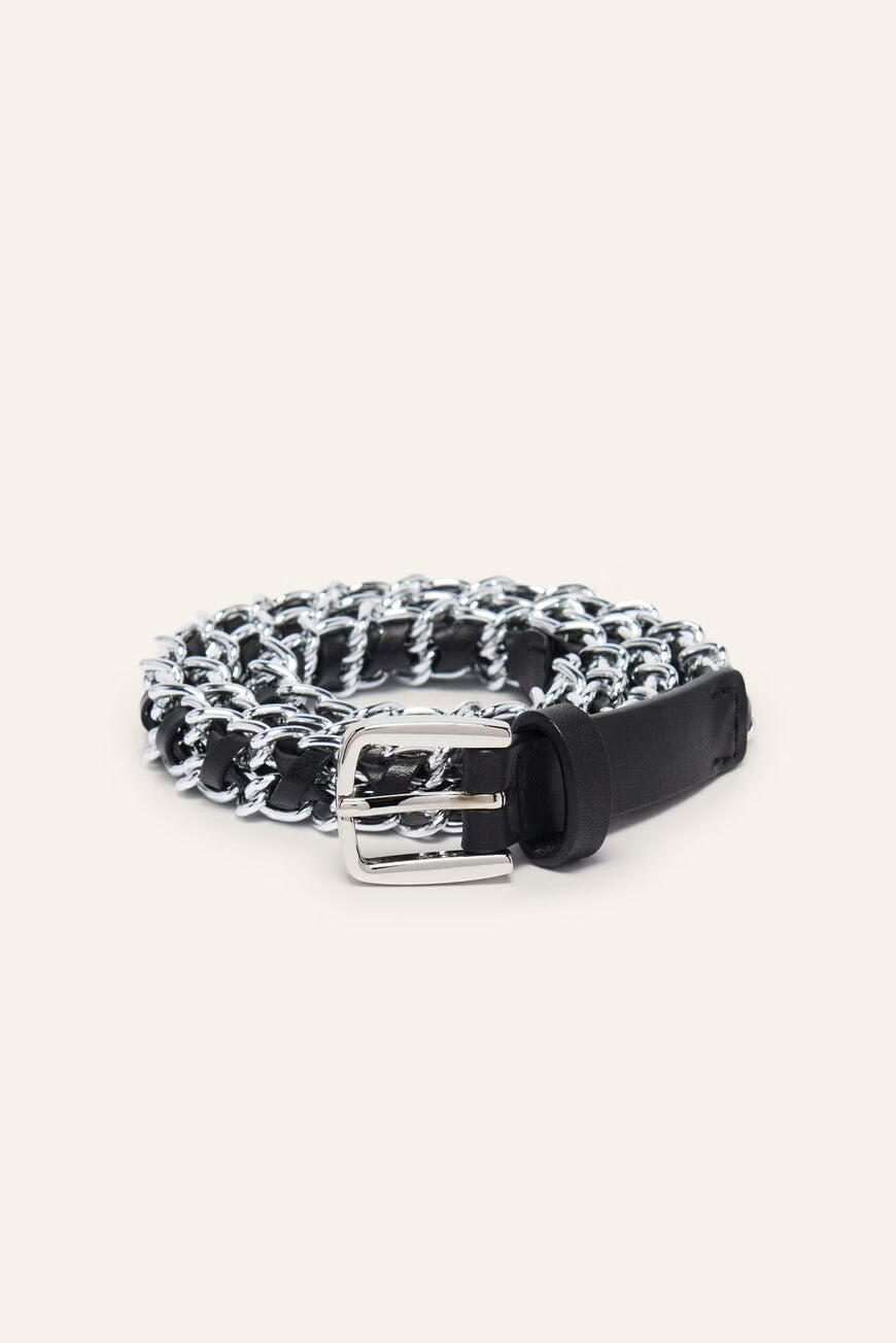 Ba&sh Silver Brooke Leather Belt