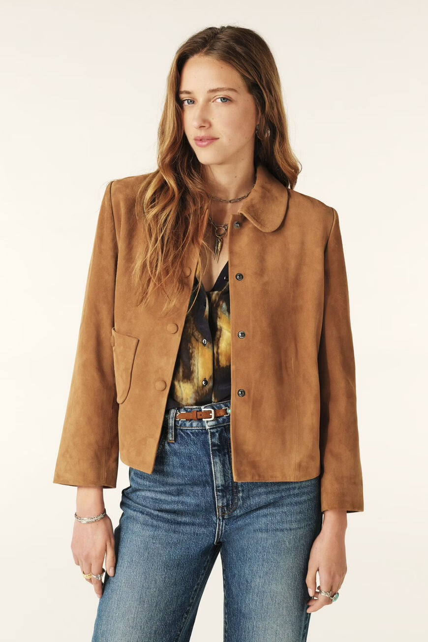 Ba&sh Camel Milas Suede Jacket