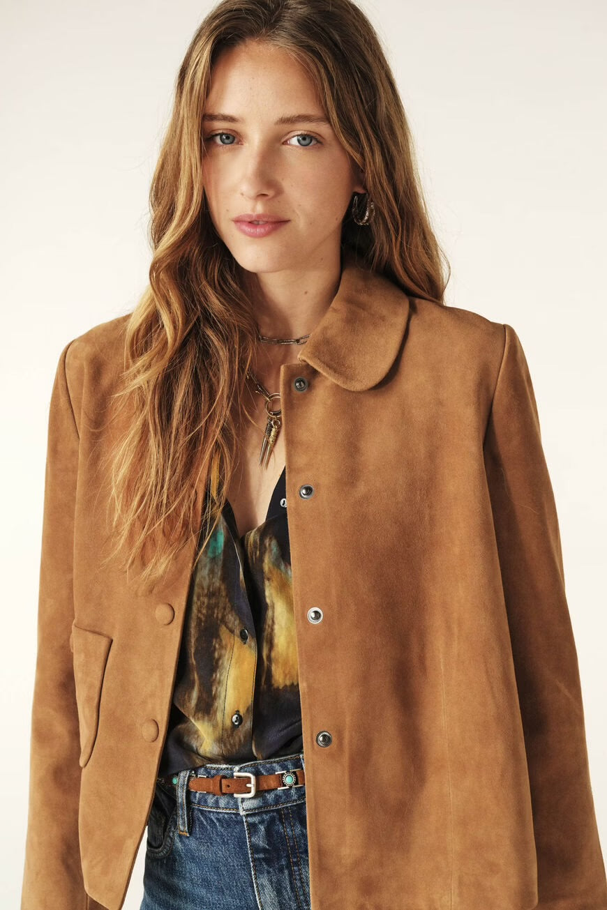 Ba sh Camel Milas Suede Jacket